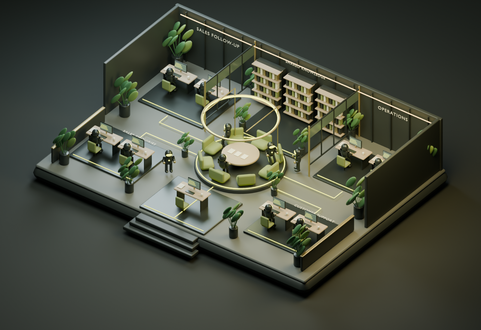 Sonny’s miniature AI team office